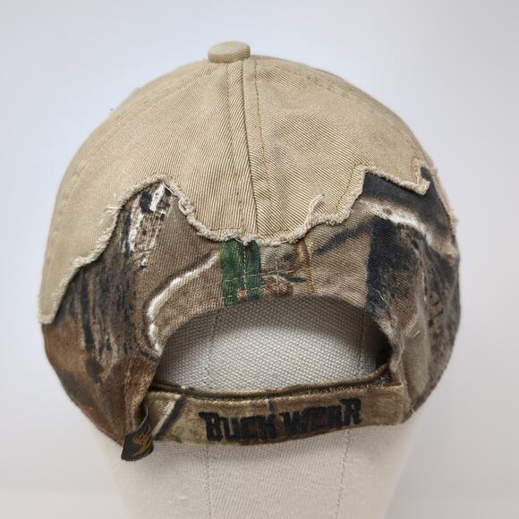 Deer Predator Strapback Baseball Cap Brown OS Adjustable Embroidered Buck Wear - Picture 6 of 9